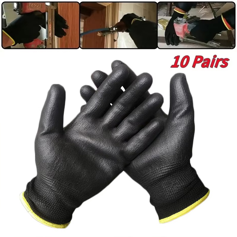 Fishing Gloves - 10 paar duurzame PU-coating slijtvaste veiligheidshandschoenen